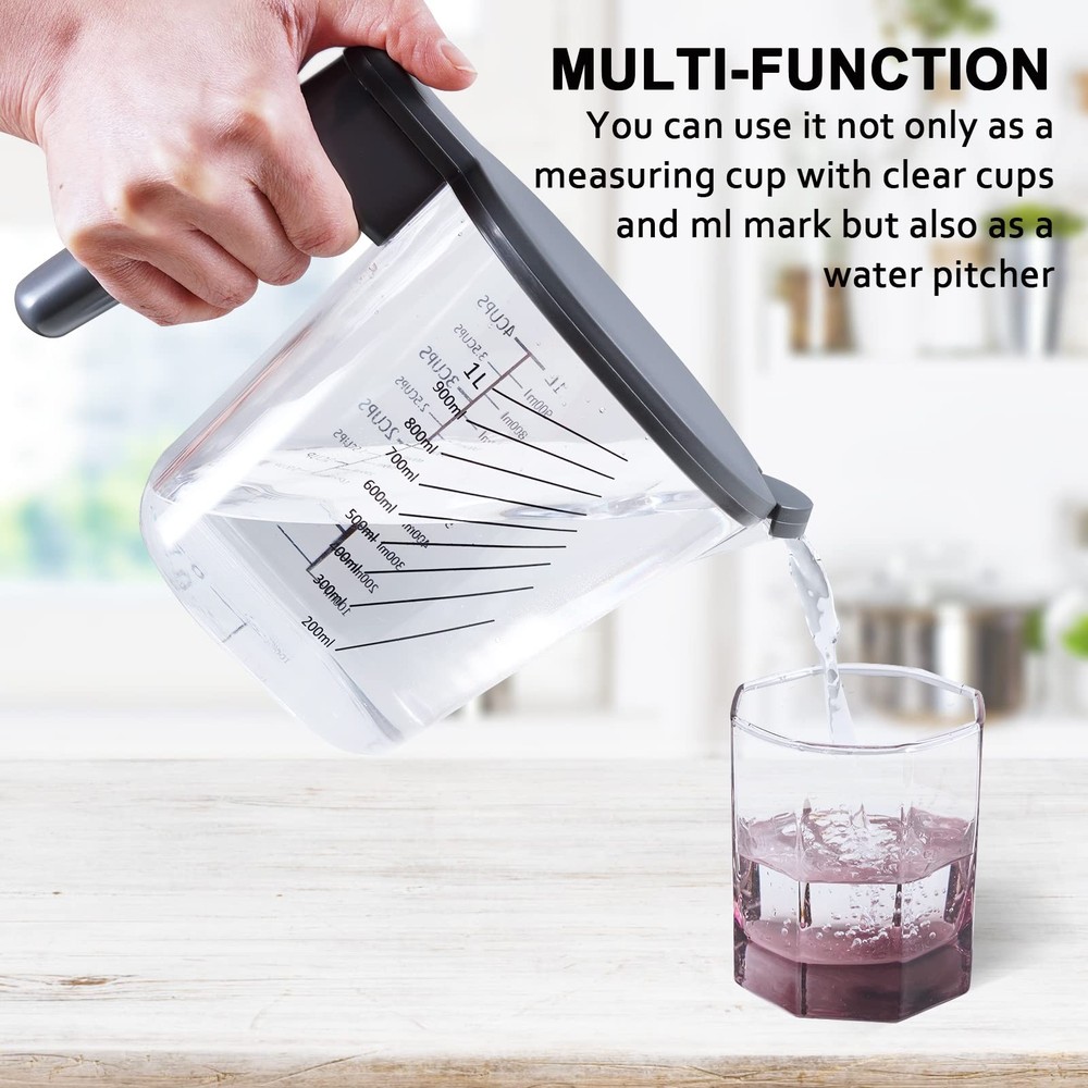 Measuring Cups and Spoons set 10 Pieces, Stackable Measuring Cup with Lid, Ki...