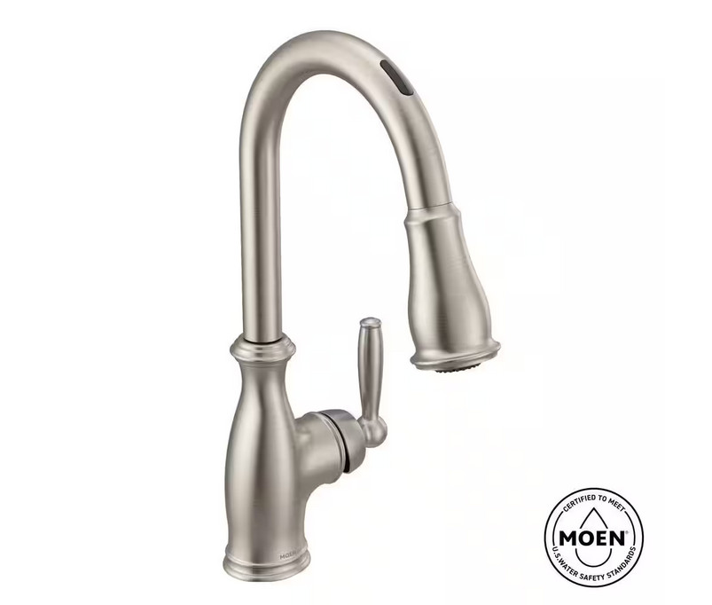 MOEN Brantford Single-Handle Smart Touchless Pull Down Sprayer Kitchen Faucet w-