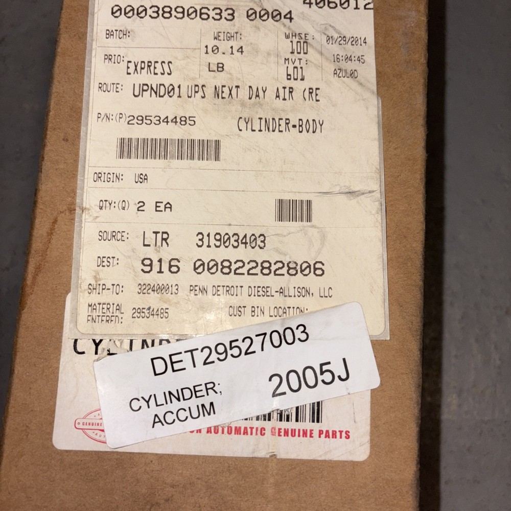 Allison Automatic Body Cylinder 29527003 NOS