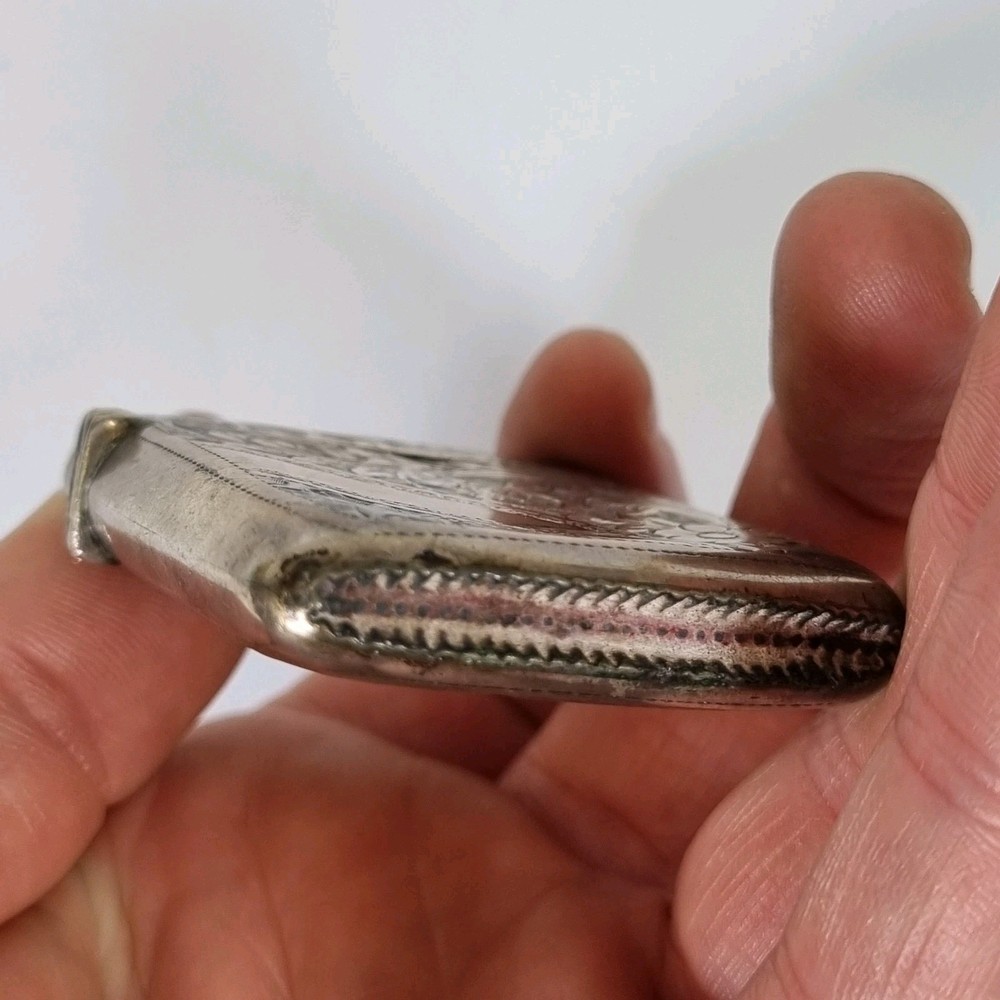 Antique Solid Silver Vesta Case Birmingham 1903 Martin Hall & Co 5.2cm High