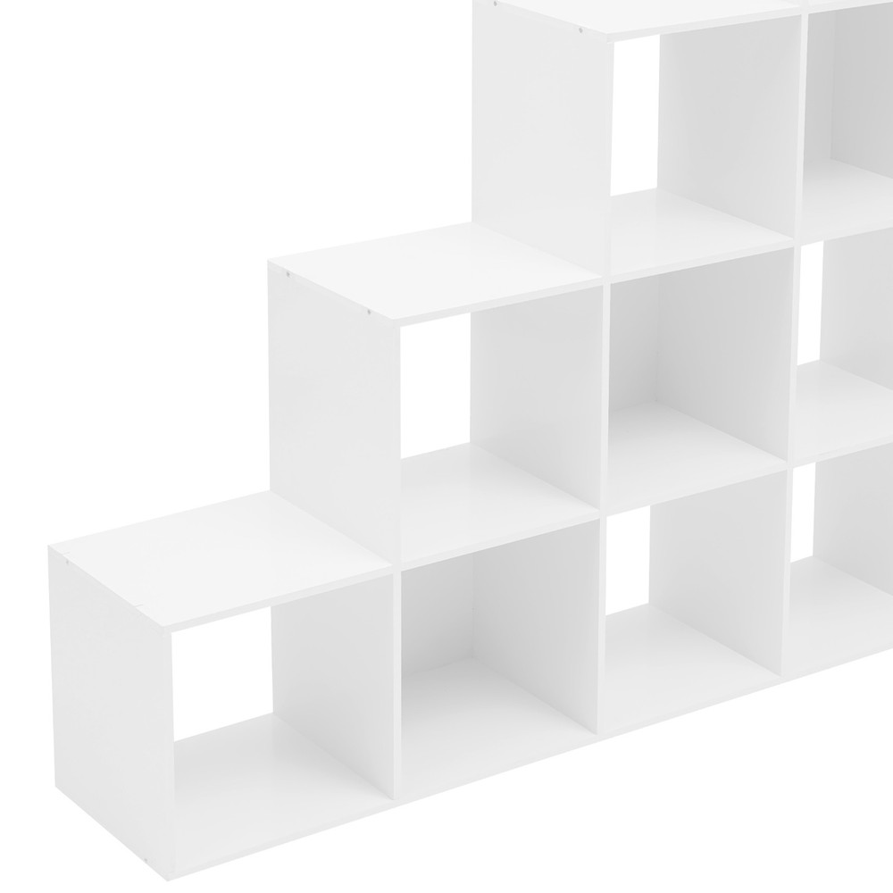 Ladder Cube Storage Bookcase L-shaped Corner Shelf 15-cube Organizer For Home