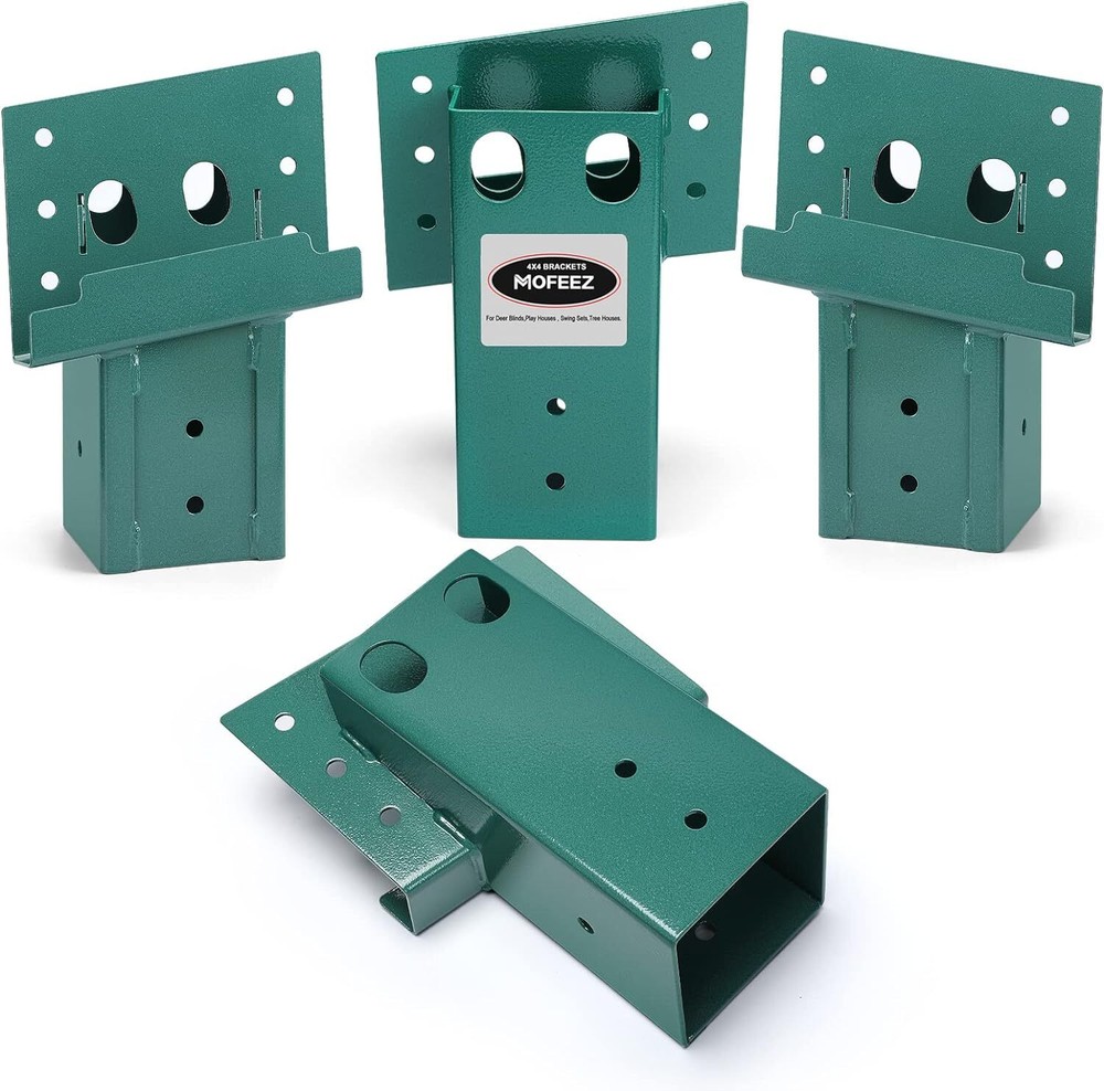 4PCS 4x4 Compound Angle Brackets Green for Deer Stand Hunting Blinds Shooting