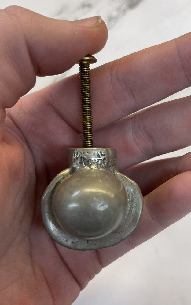 Original Pewter Roux Roux DOOR DRAWER PULL Hat Wearing Man Head