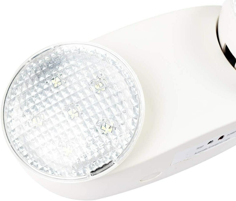 LED Emergency Exit Light Adjustable Dual Head Lamp with Battery Backup UL