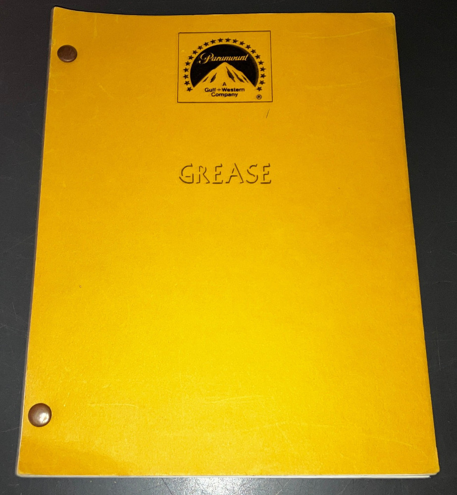 GREASE (15/12/77) 3rd Draft Script Travolta/Newton-John Paramount Prod Cvrs+COA