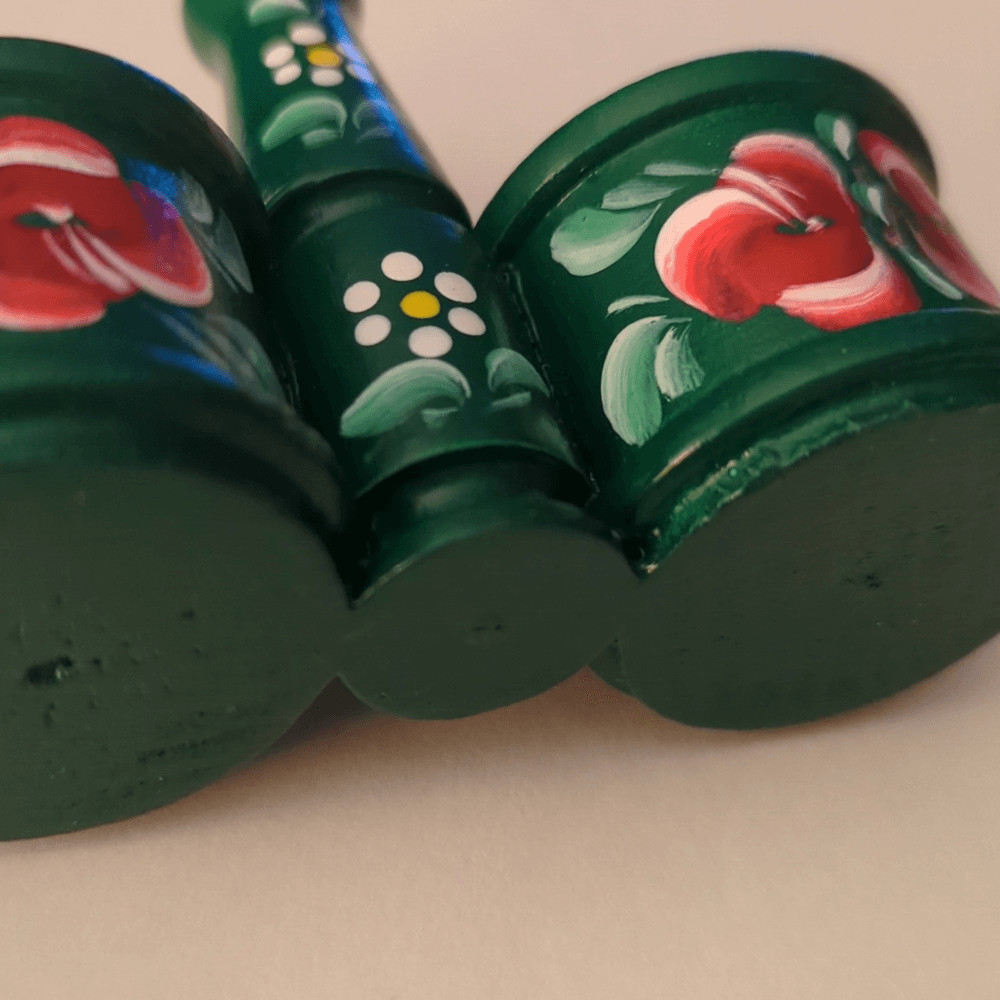 Vintage hand painted floral container Hungary