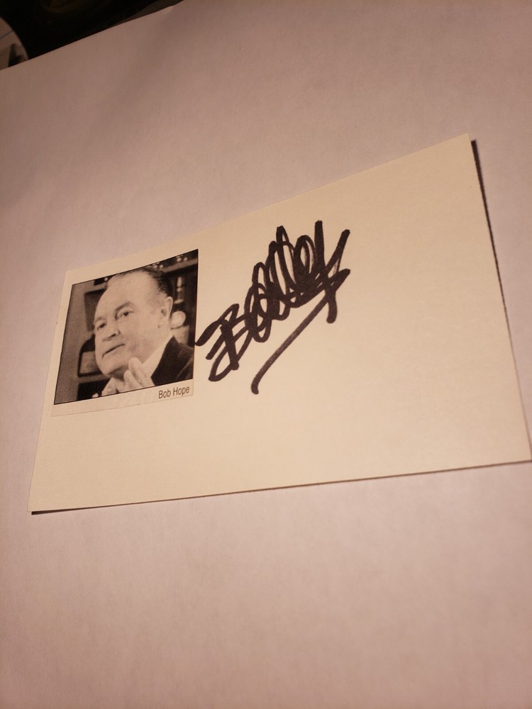 Bob Hope signed 3x5 index card Vintage