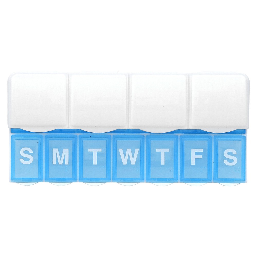 Weekly Pill Planner with Vitamin Compartments and Labels, 1 Count