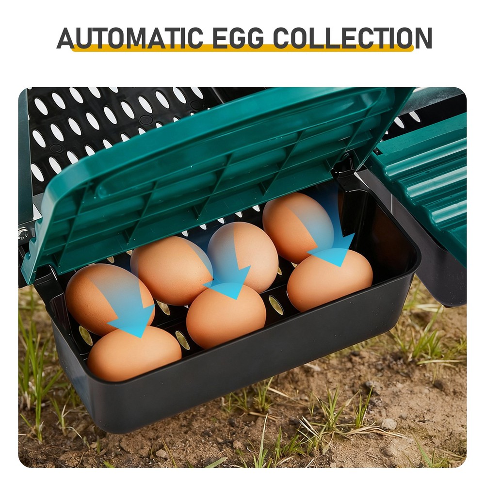 Chicken Nesting Box 8 Compartment Roll Away Wall Mount for Hens Easy Collection