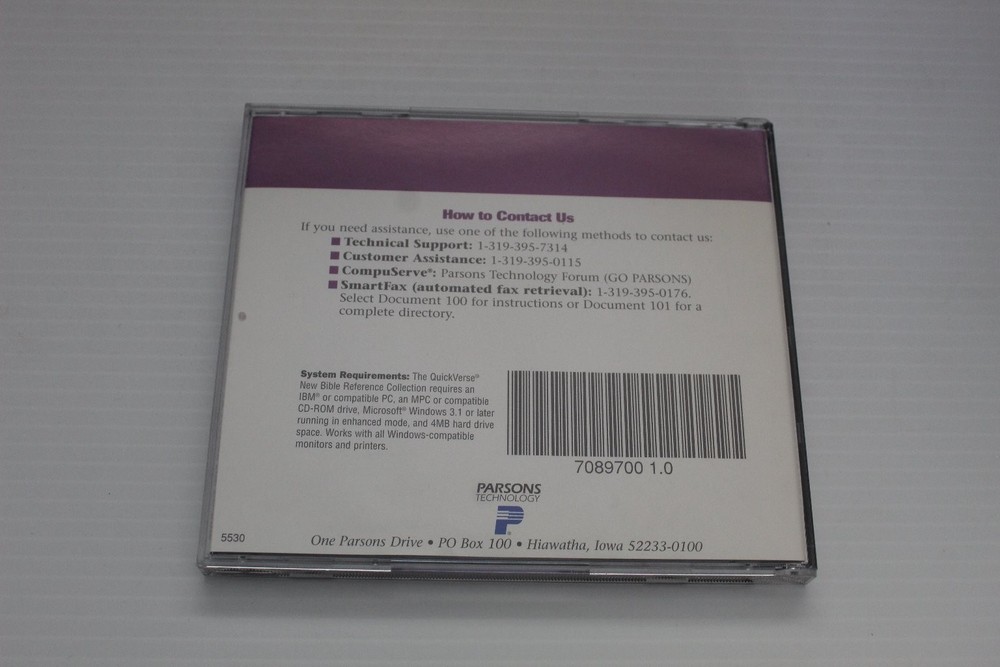 QuickVerse NEW BIBLE REFERENCE Software for PC CD-ROM 1995 Vintage