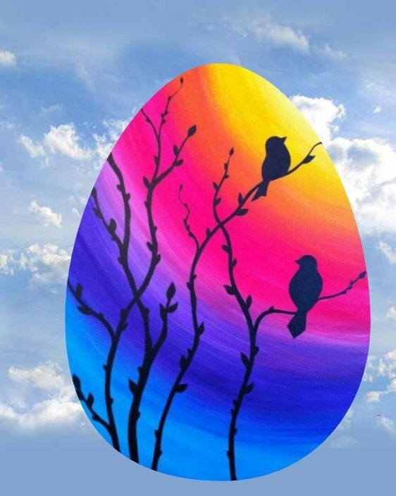 Easter Egg Painted Sparrow SVG Download