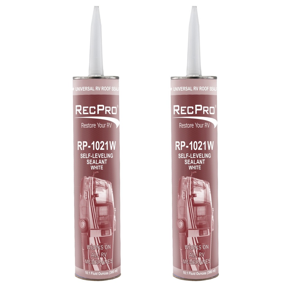 RecPro 1021 Self-Leveling RV Roof Sealant Trailer Roofing Repair Glue Seal 2pk