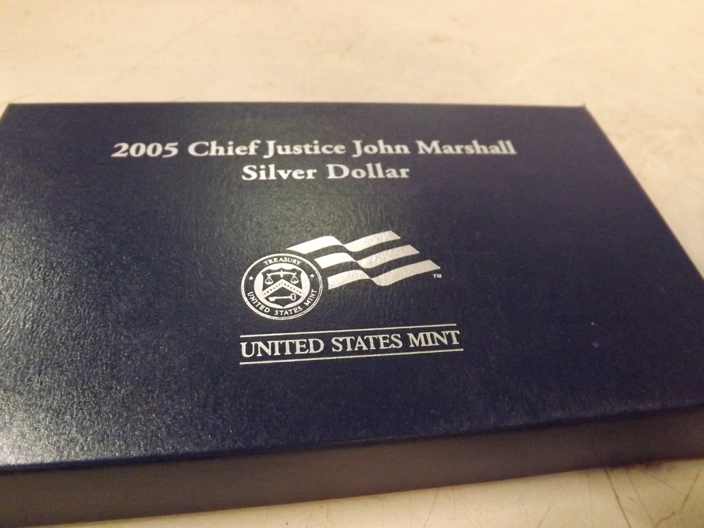 2005 Chief Justice John Marshall Uncirculated Silver Dollar Box Only W/COA