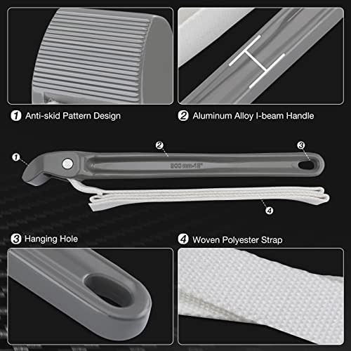 Strap Wrench 12" Handle, Adjustable Nylon Strap Pipe Wrenches, 12 Inch Grey