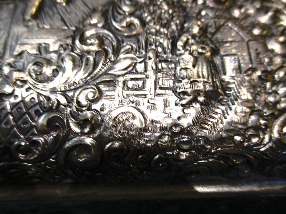 Antique Continental Silver Plated Repose Box