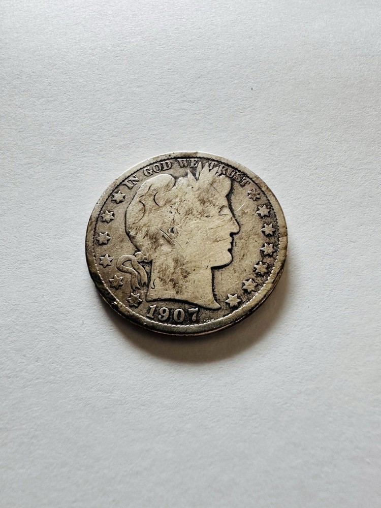 1907 Barber Half Dollar coin.