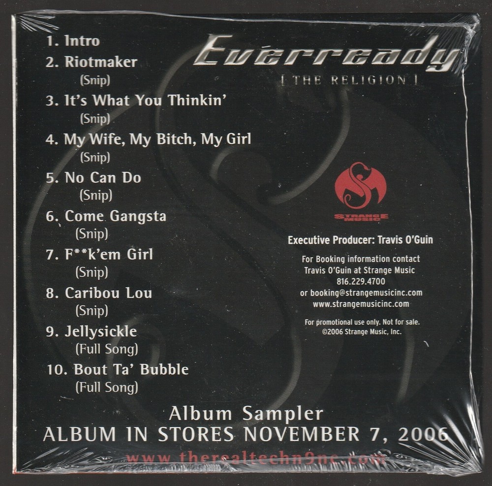 Tech N9ne Nine Everready The Religion promo compact disc CD sampler 2006