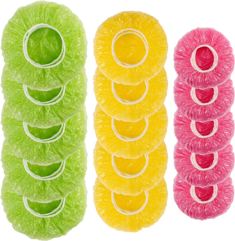60Pcs Bowl Covers Reusable - Plastic Bowl Covers Elastic Reusable Fresh Keeping