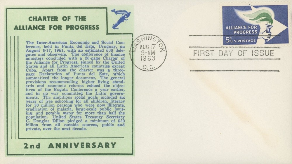 US 1234 FDC Alliance for Progress Von Ohlen