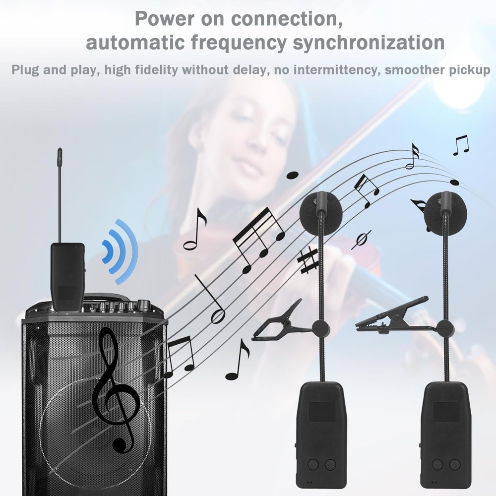 2.4G Wireless Instruments Microphone,Saxophone Microphone,Portable Handheld M...