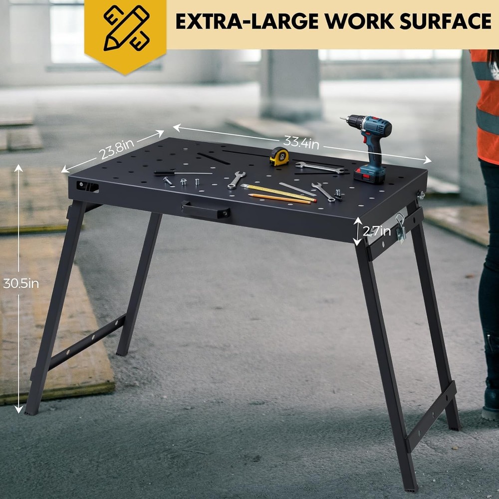 Welding Table Foldable Work Bench, Folding Workbench,1000LBS Capacity Heavy-Duty