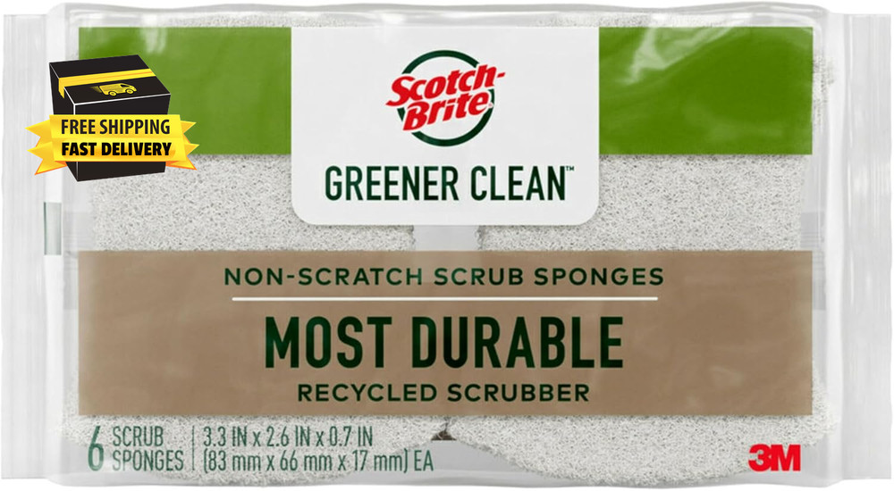 ® Greener Clean™ Non-Scratch Scrub Sponge, 6 Pack, 6 Units per Case ⭐️⭐️⭐️⭐️⭐️