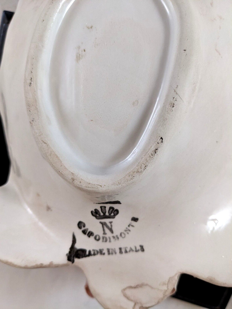 Vintage Capodimonte Floral Dish