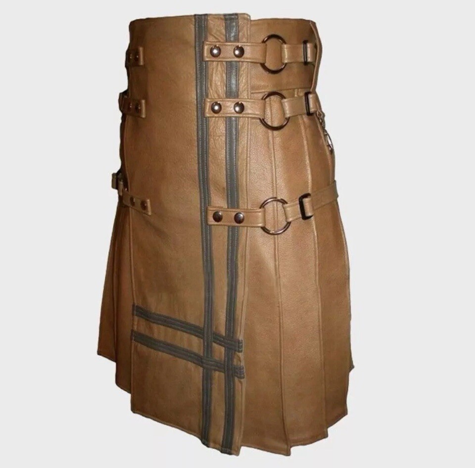 Brown Gladiator Leather Utility Kilt