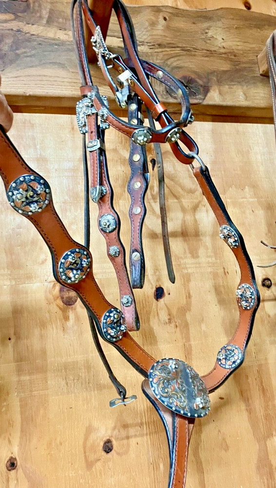 Dale Chavez silver headstall and breast collar