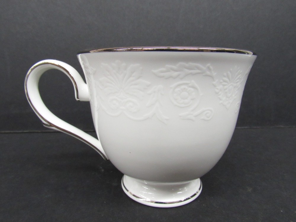 Lenox Artemis White & Silver Bone China Tea Cup Plates 5pc Single Place Setting