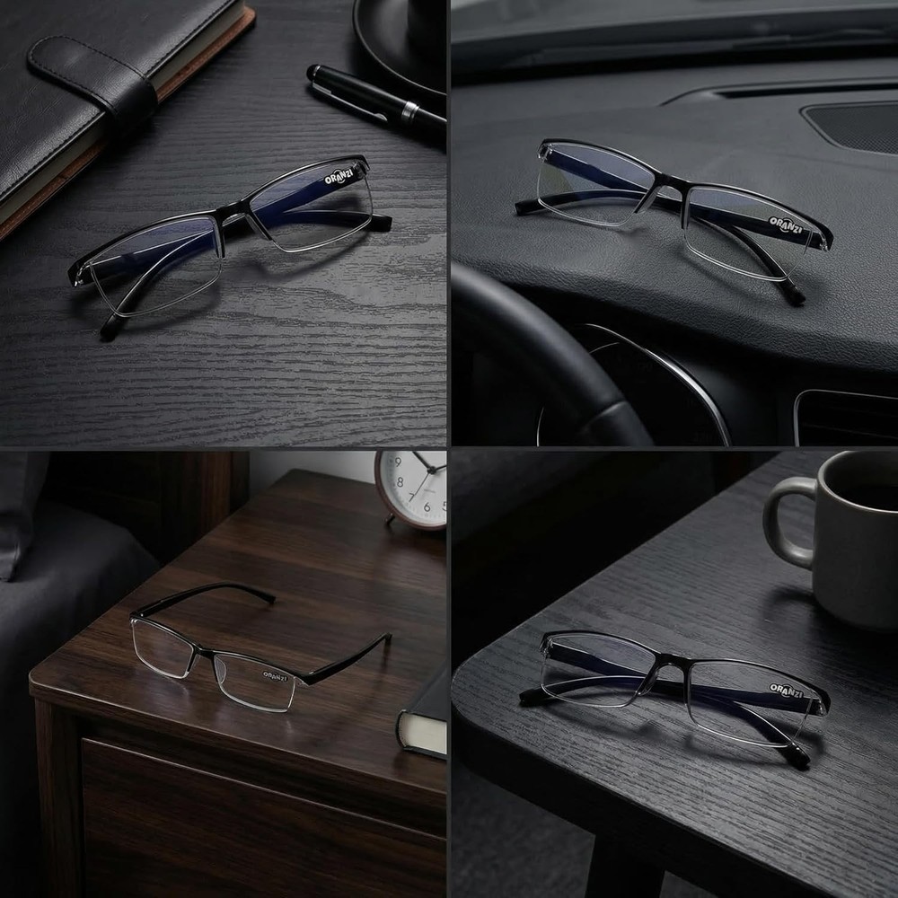 Blue Light Blocking Reading Glasses Men TR90 Computer Anti Eye Strain 2.0