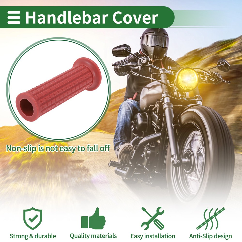 Motorcycle Knobs 1" 25mm Throttle Handlebar Cover TPU Dark Red