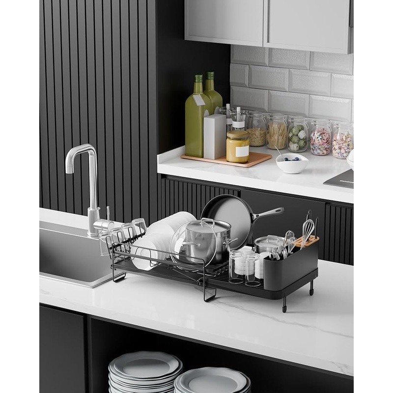 Adjustable Expandable Dish Drying Rack Anti-Slip Rustproof Kitchen Organizer New