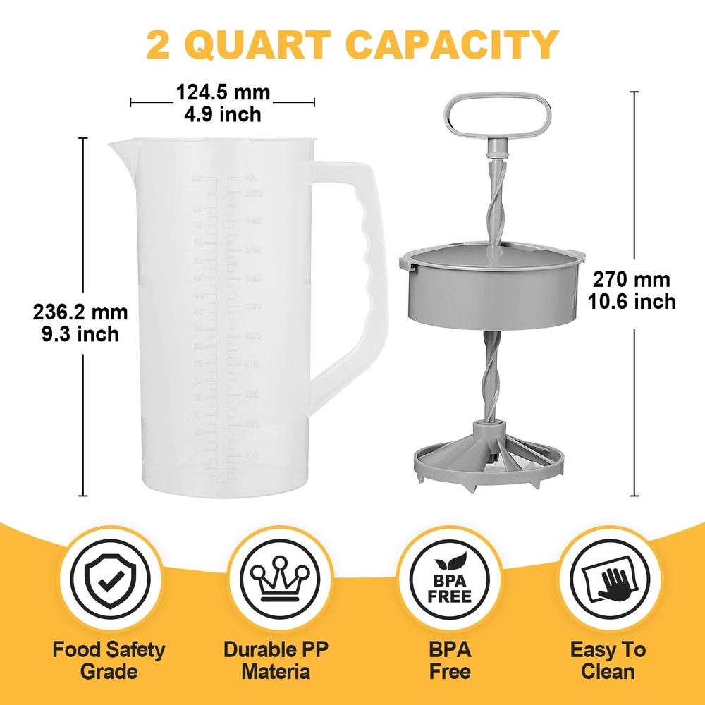 Mixing Pitcher For Drinks 2 Quart/ 64oz Plastic Water Pitcher With Lid Angled Pl