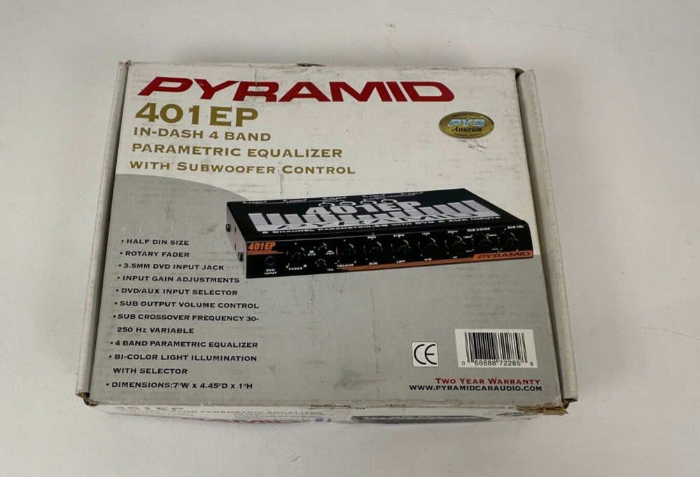 (NEW) Vintage Pyramid 401-EP In-Dash 4 Band Parametric Equalizer