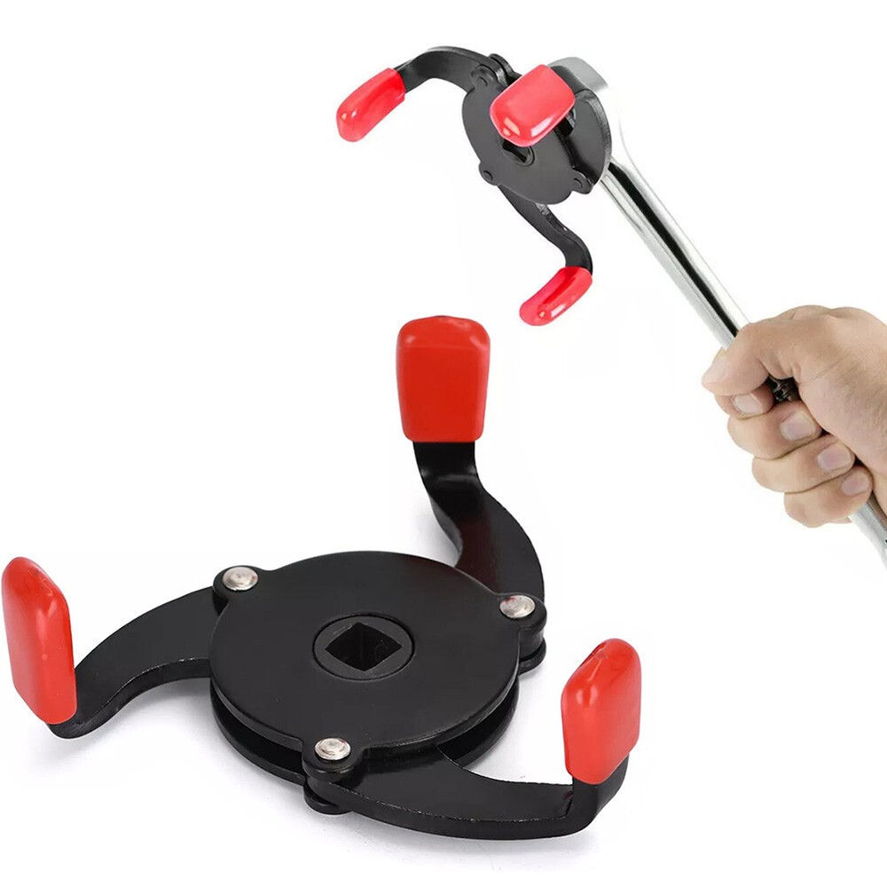 Universal 3 Jaws Oil Filter Wrench Adjustable Spanner Remover Removal Tool