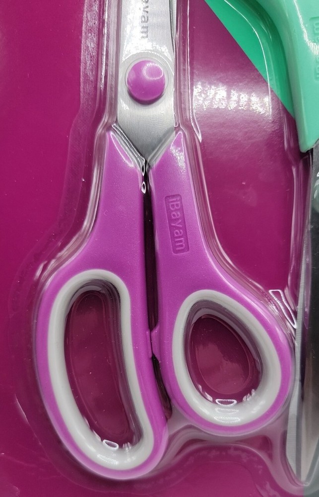 Scissors iBayam 8" Multipurpose Scissors Bulk 3-Pack Ultra Sharp Blade Shears