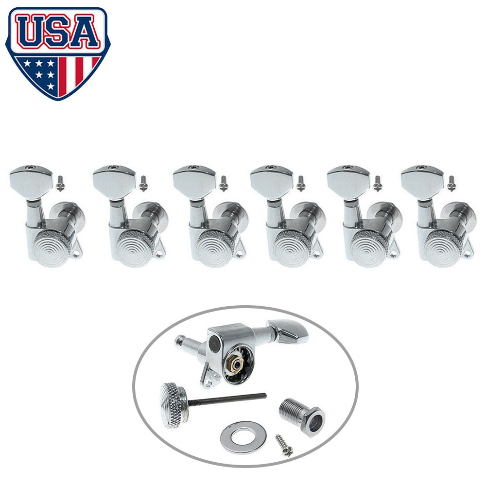 6R Inline Thread Guitar String Tuning Pegs Tuner Machine Heads Knobs Tuning Keys