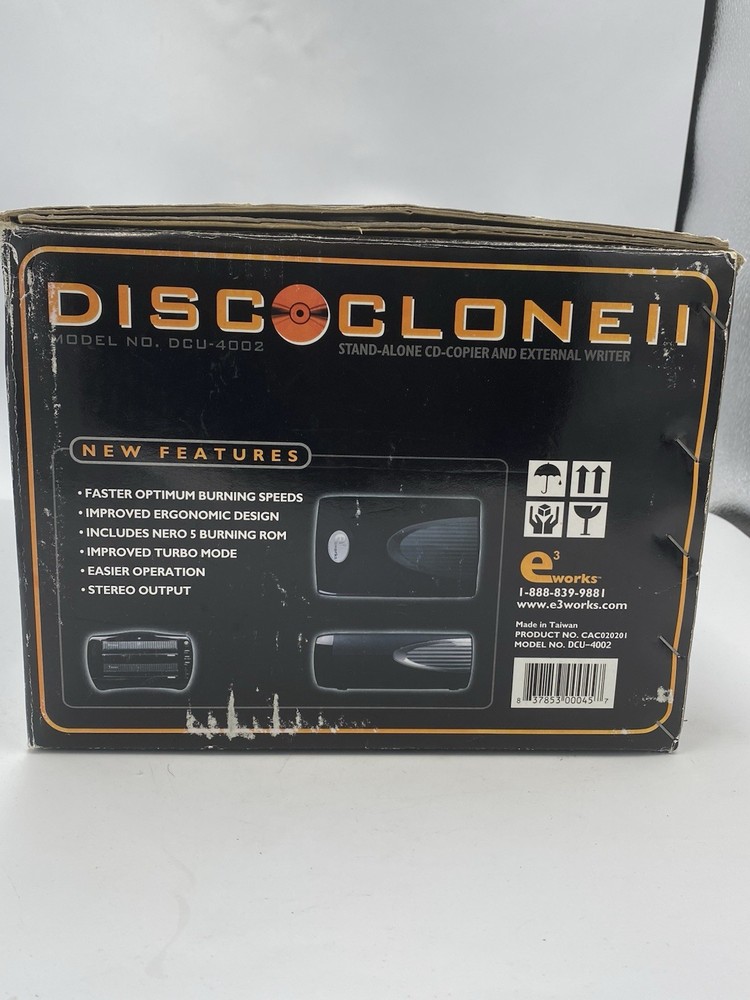 e3 Works 1 - 1 CD Copier DISC CLONE II Model No. DCU-4002 TESTED/ WORKING.