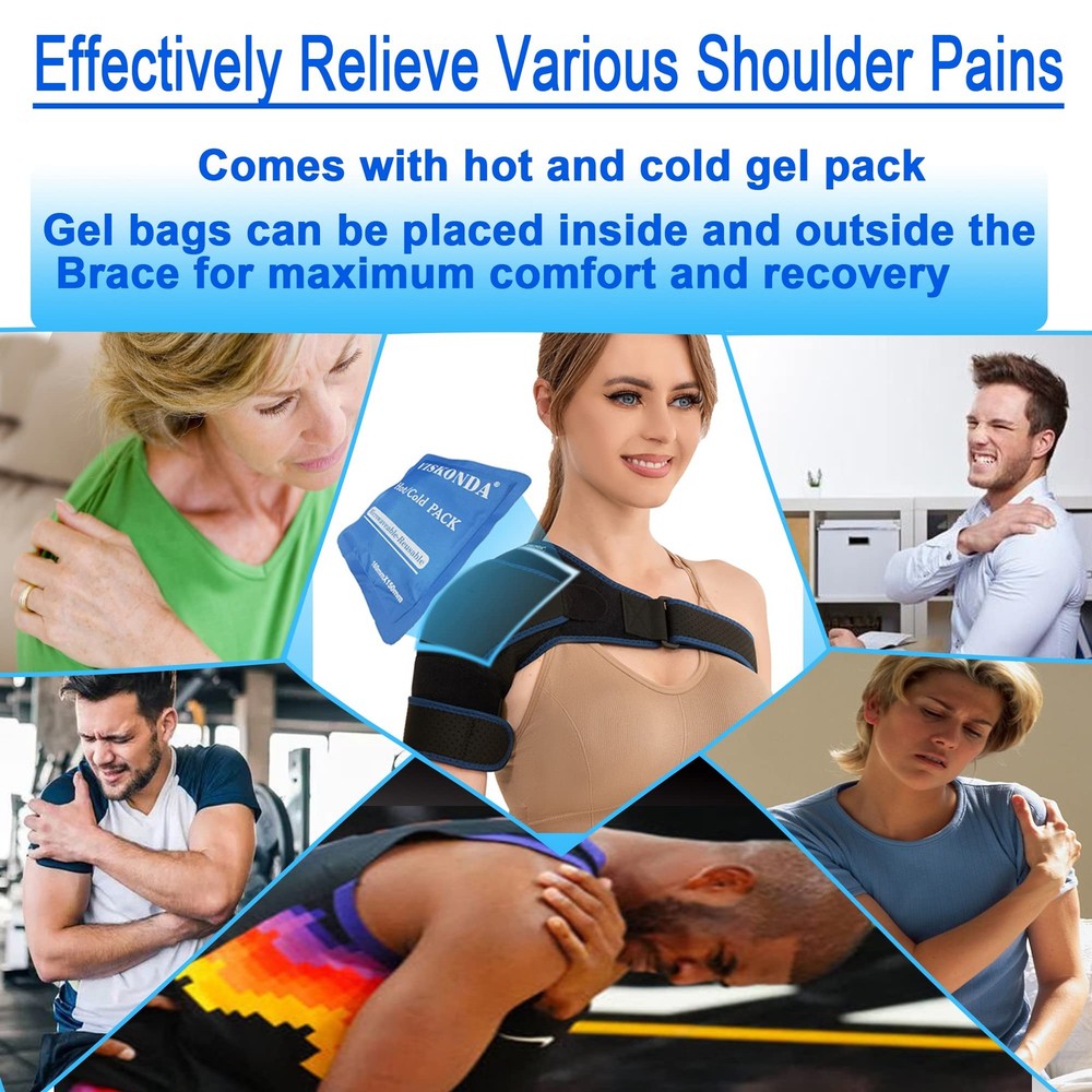 Viskonda Shoulder Brace Sling Immobilizer Rotator Cuff Compression Gel Ice Pack