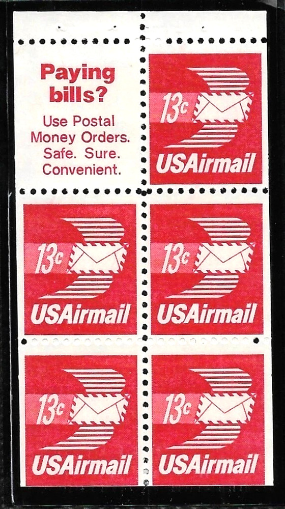 Winged Airmail Envelope Booklet Pane 5 + Lable #C79a
