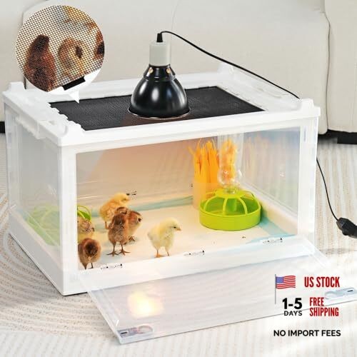 Brooder Box for Chicks, Chicken Brooder Box Warms Up to 25 Chicks Adjustable