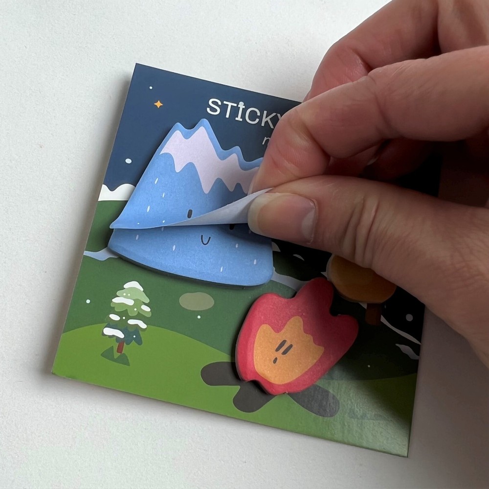 Camping Mini Sticky Note Pads Mountain Campfire Tree School Lunch Notes