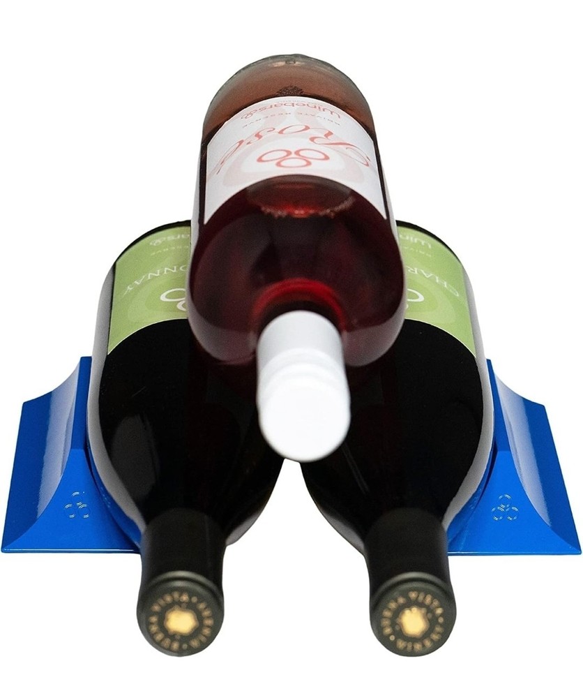 Adjustable Wine Book Ends Countertop Bottle Rack Storage Rack Stacka Blue