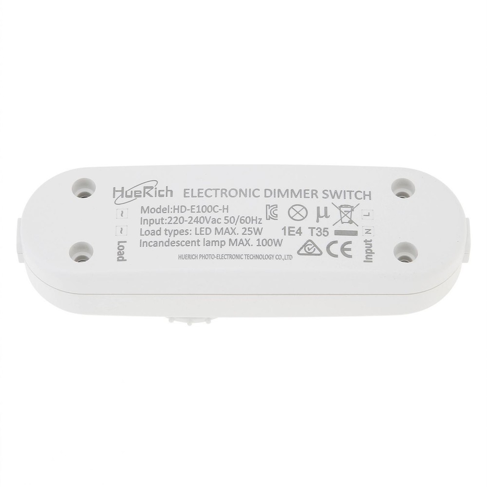 Inline Lamp Switch, Full Range Rotary Dimmer, Cord Switch Replacement 110V White