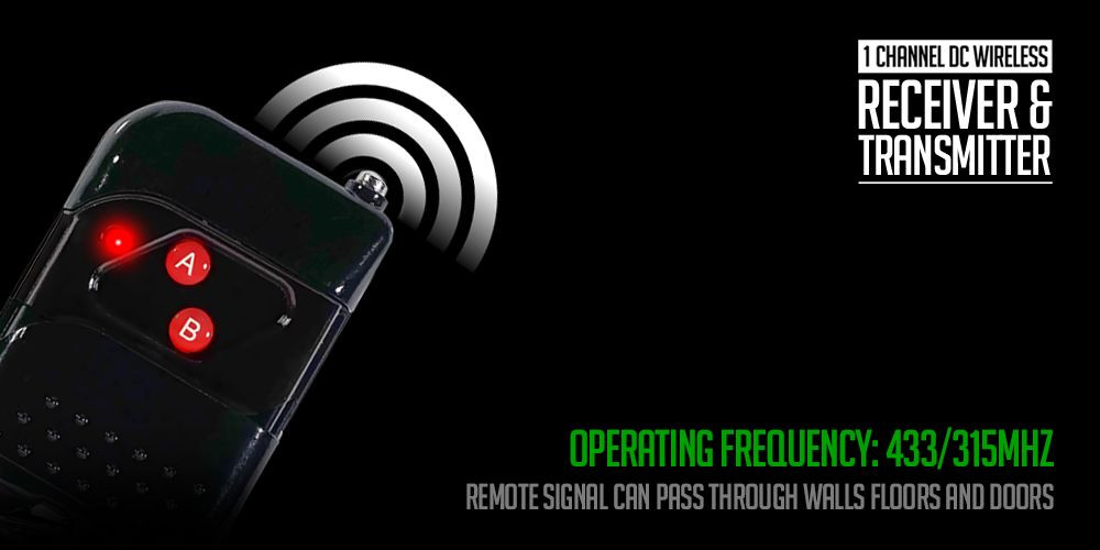 12V DC On Off Remote Control Wireless 12V Output Relay Switch 15A High Current
