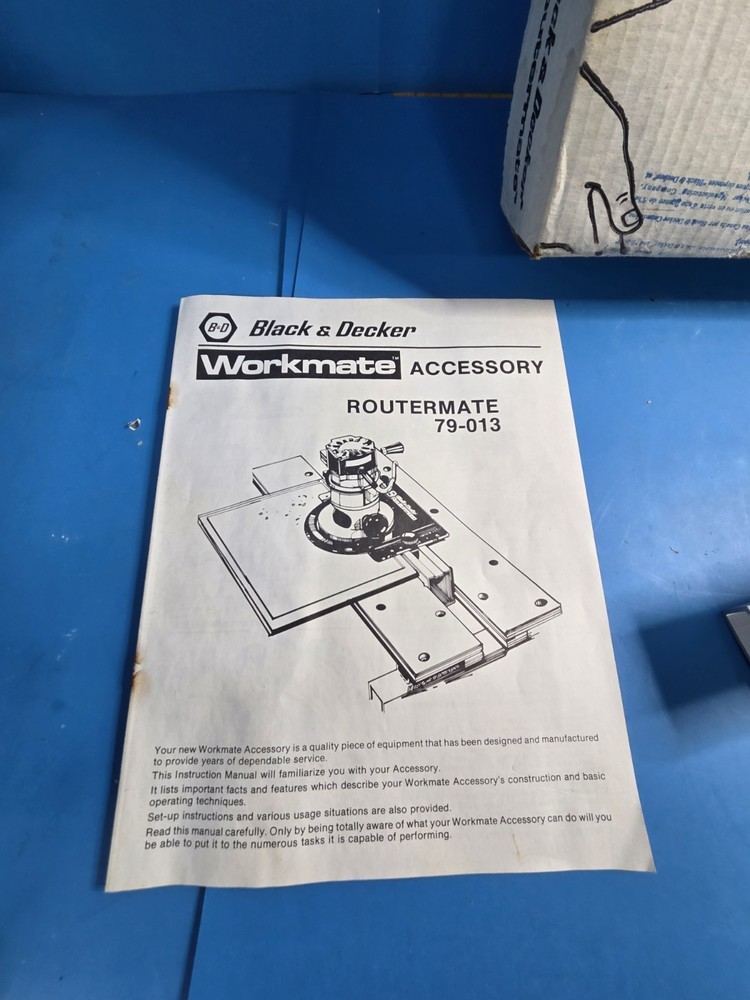 Black & Decker Workmate Routermate 79-013 Router Table Accessory NOS Canada
