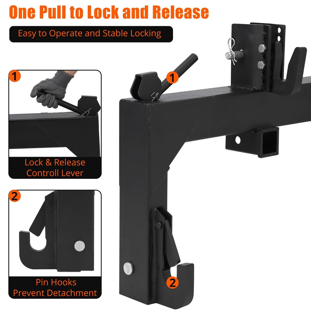 🔥3 Point Quick Hitch Adapter Attach For Category 1 Category 2 Tractor 3000 LBS