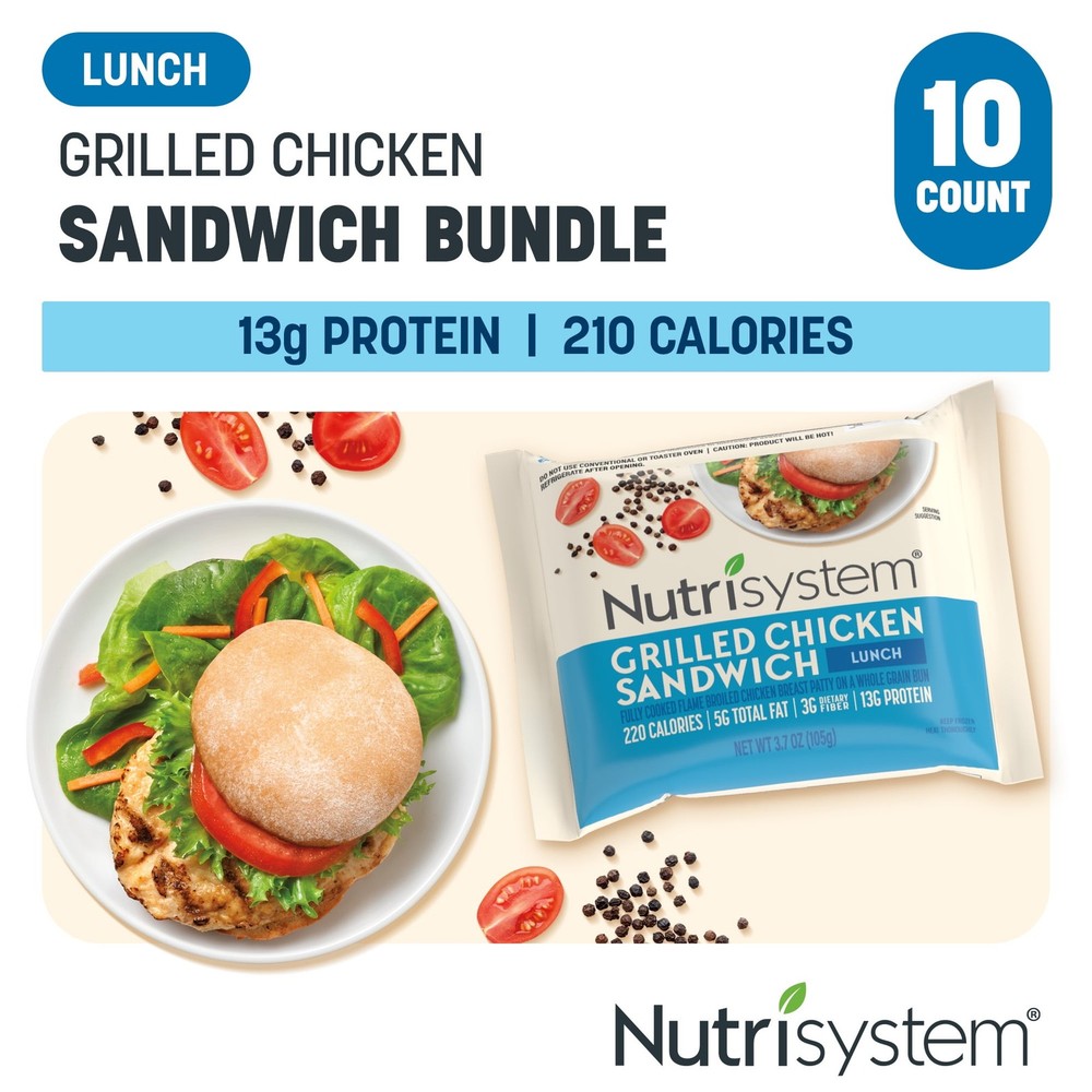 Nutrisystem Grilled Chicken Sandwich Bundle, 13g Protein, 10 Count