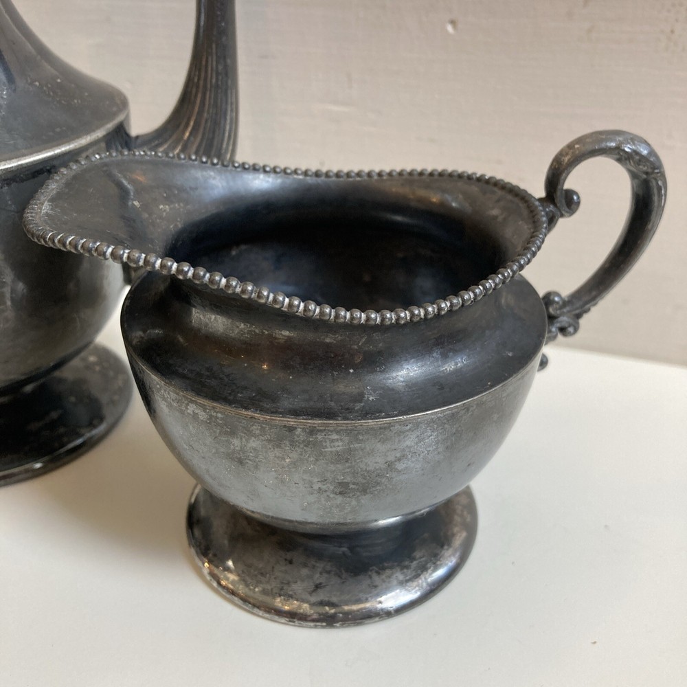 benedict quadruple plate pitcher and creamer Tarnished